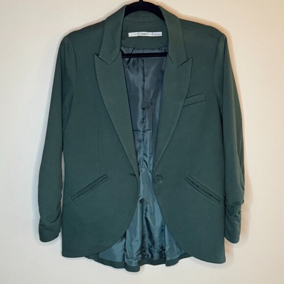 Gibson Knit Riding Jacket with Peaked Lapel and Peplum Back - Picture 2 of 8